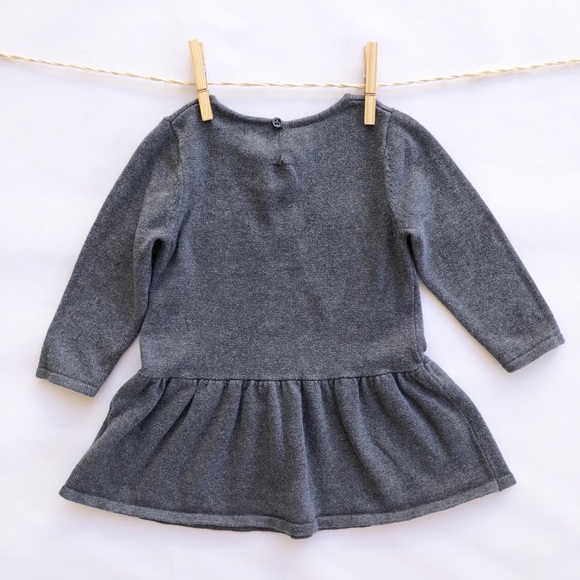 Baby Gap Girl Bow Intarsia Drop-Waist Knit Dress - Picture 3 of 6